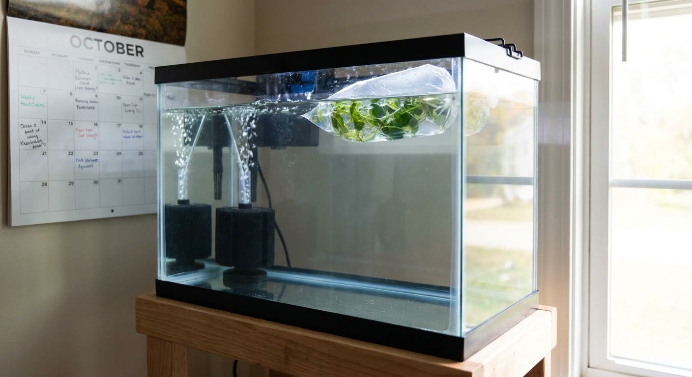 A new tank with just a sponge filter and floating plants